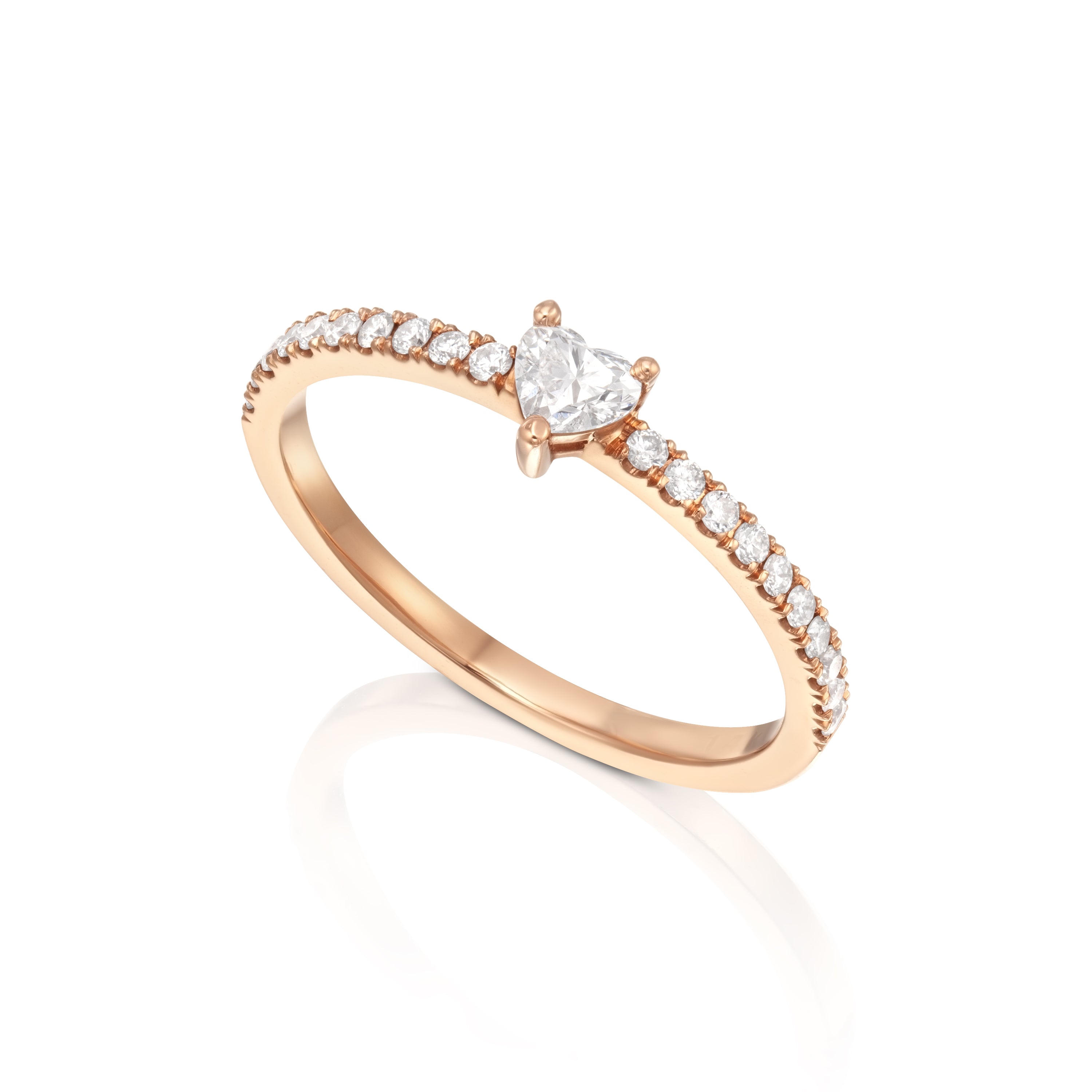 Mini heart shape pav'e band