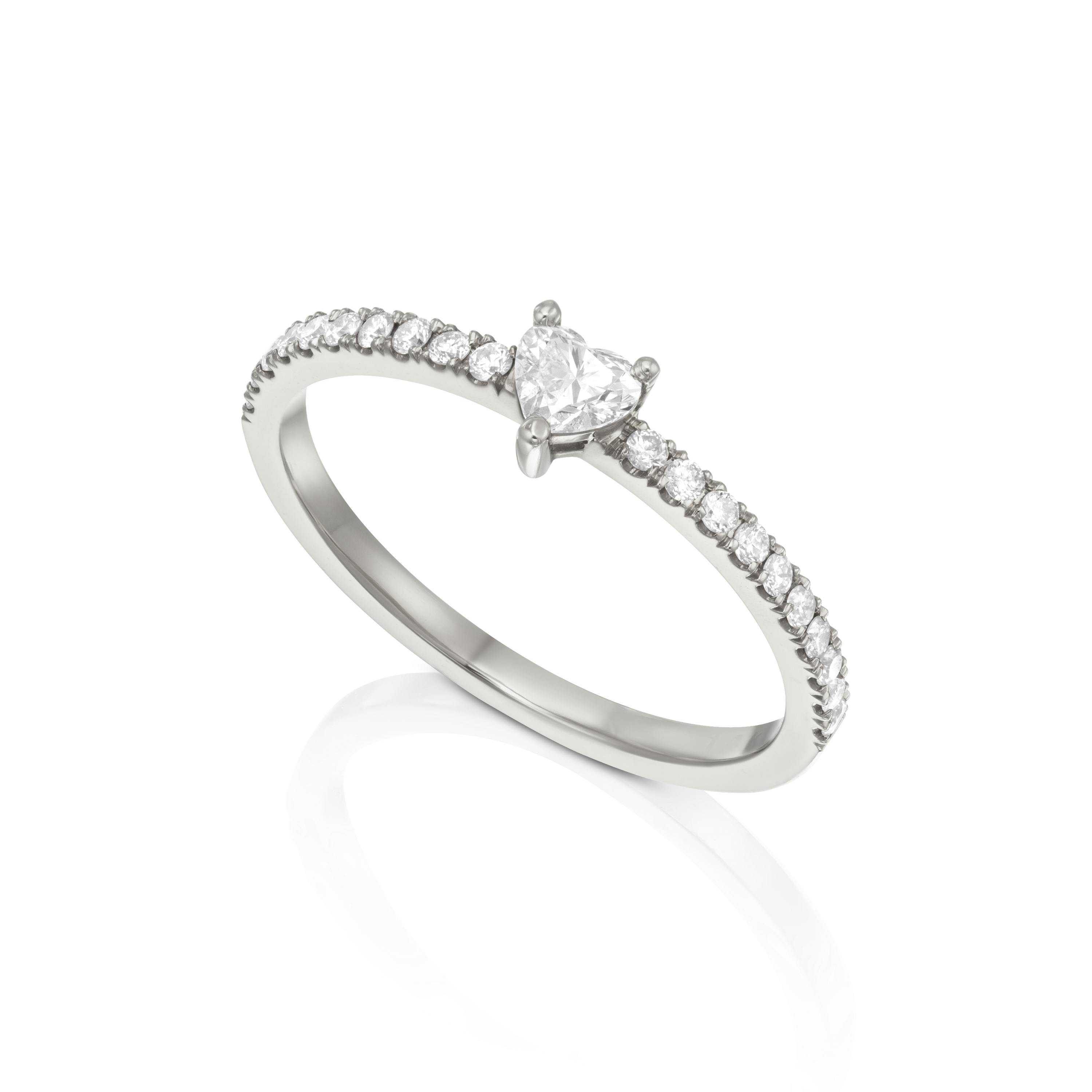 Mini heart shape pav'e ring