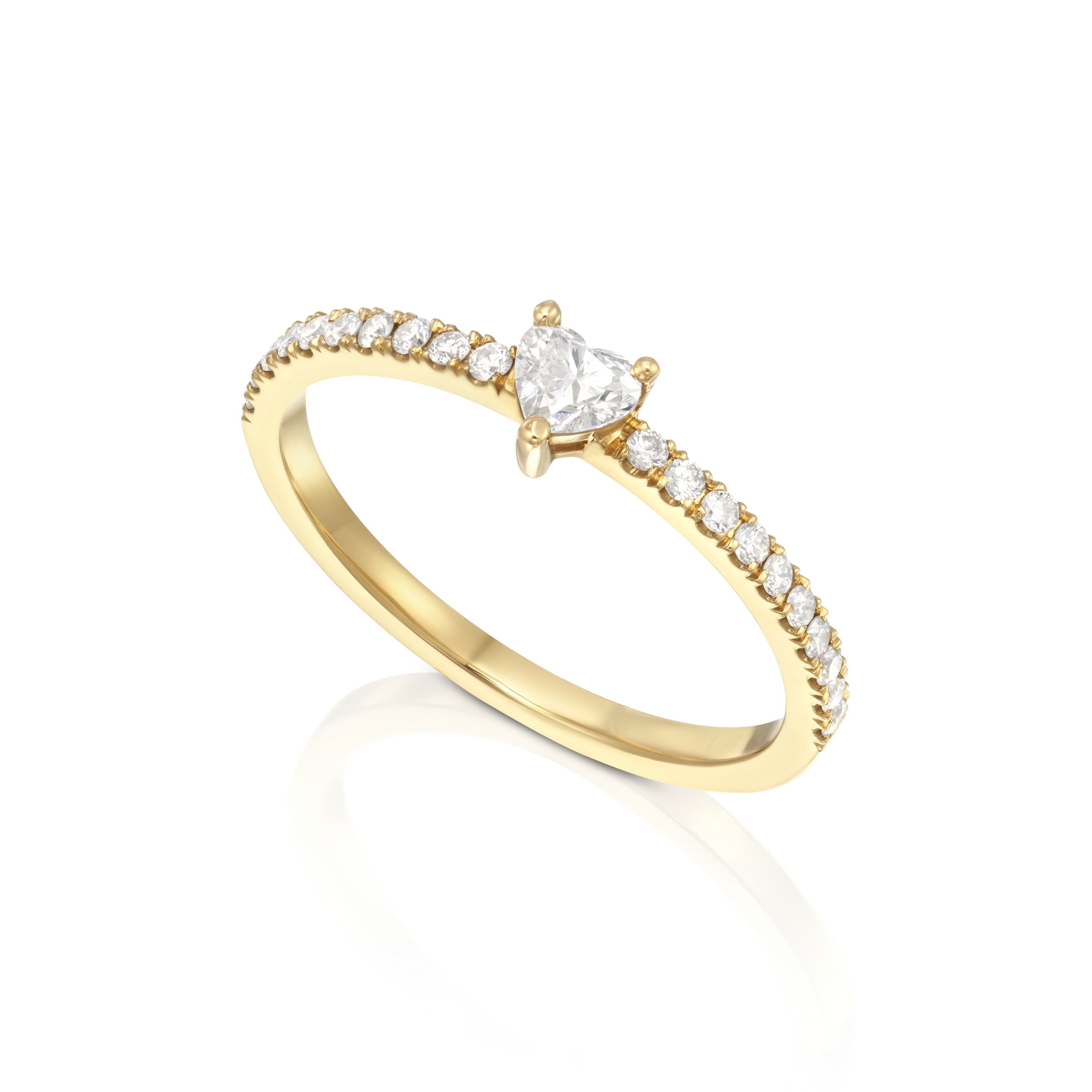 Mini heart shape pav'e ring