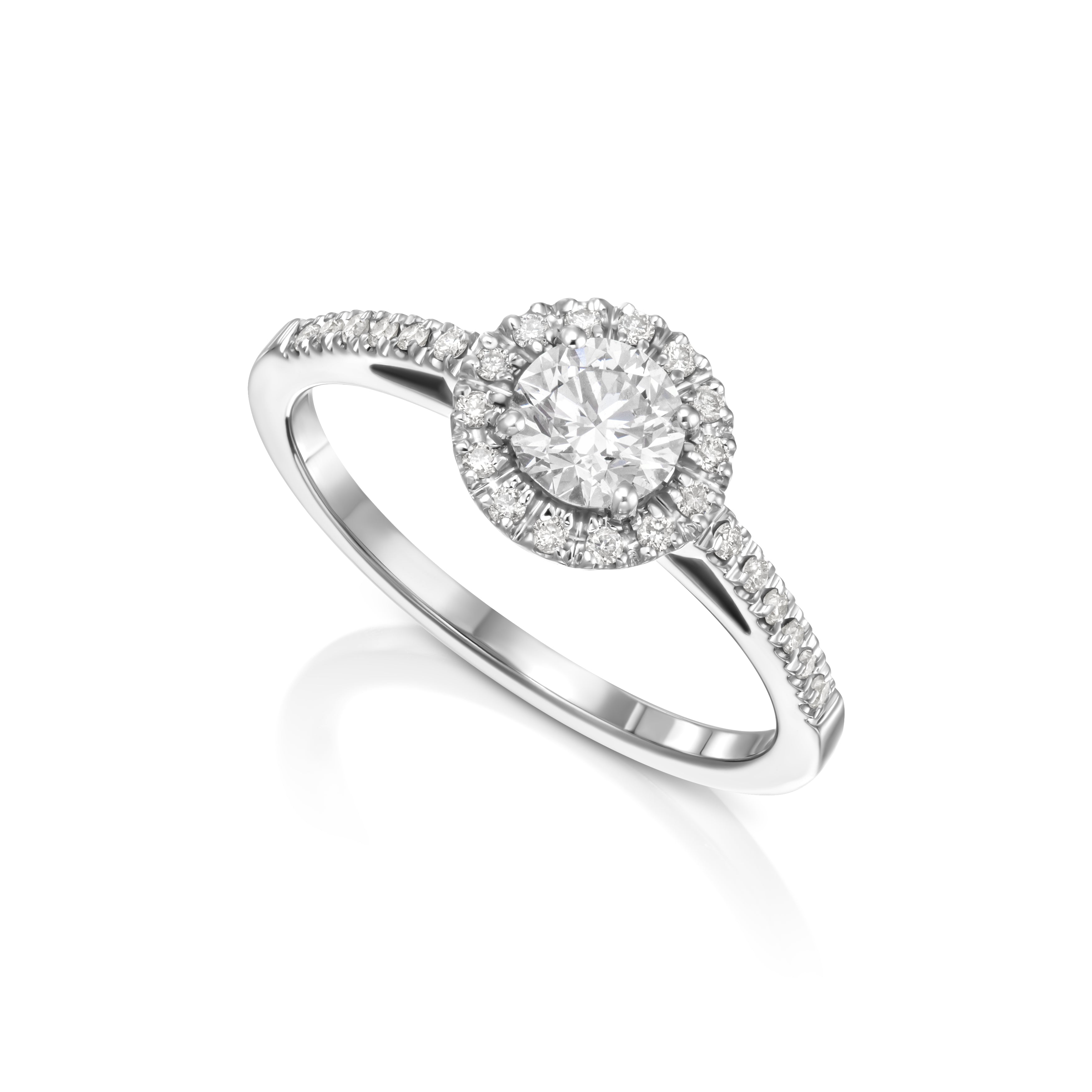 Halo brilliant cut engegment ring