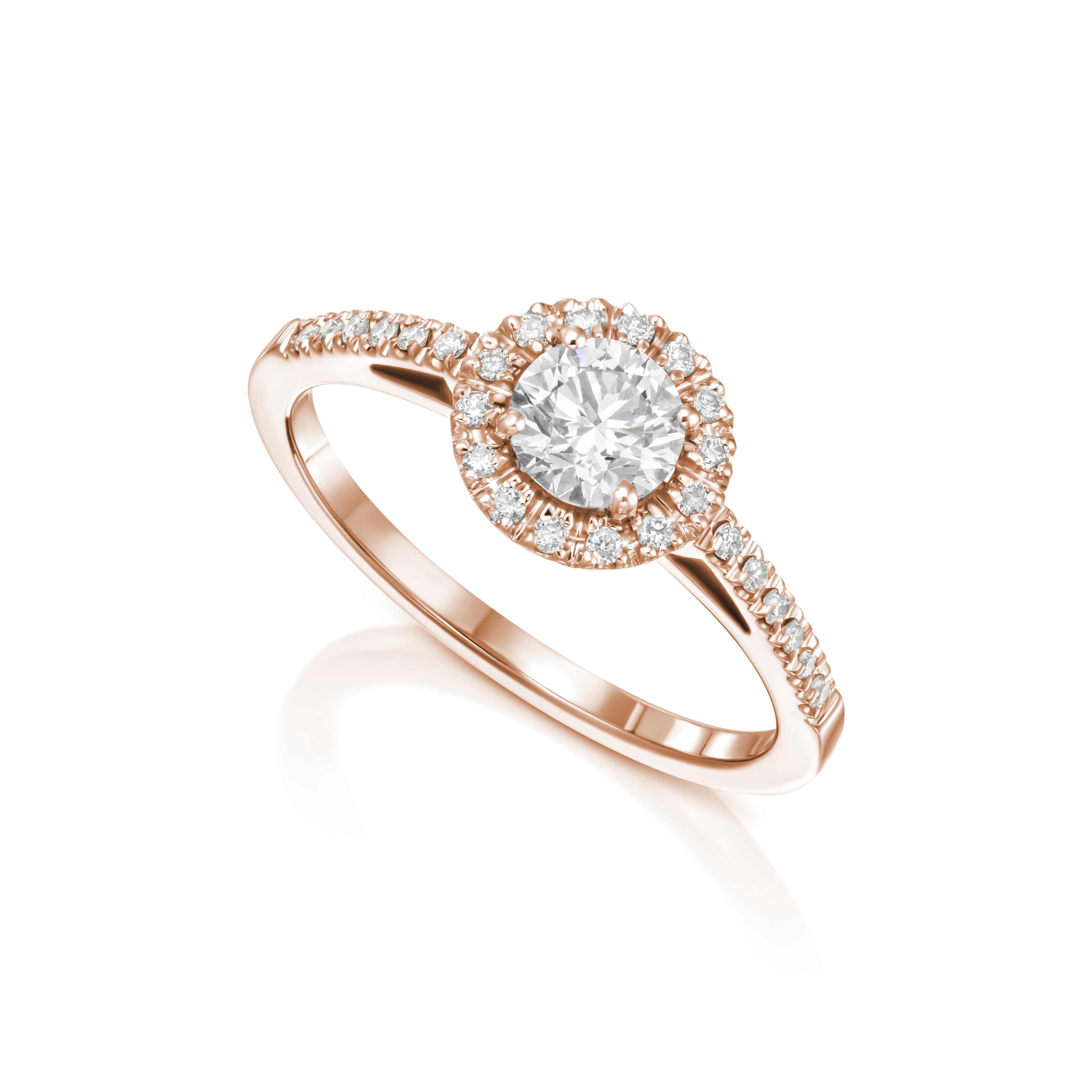 Halo brilliant cut engegment ring