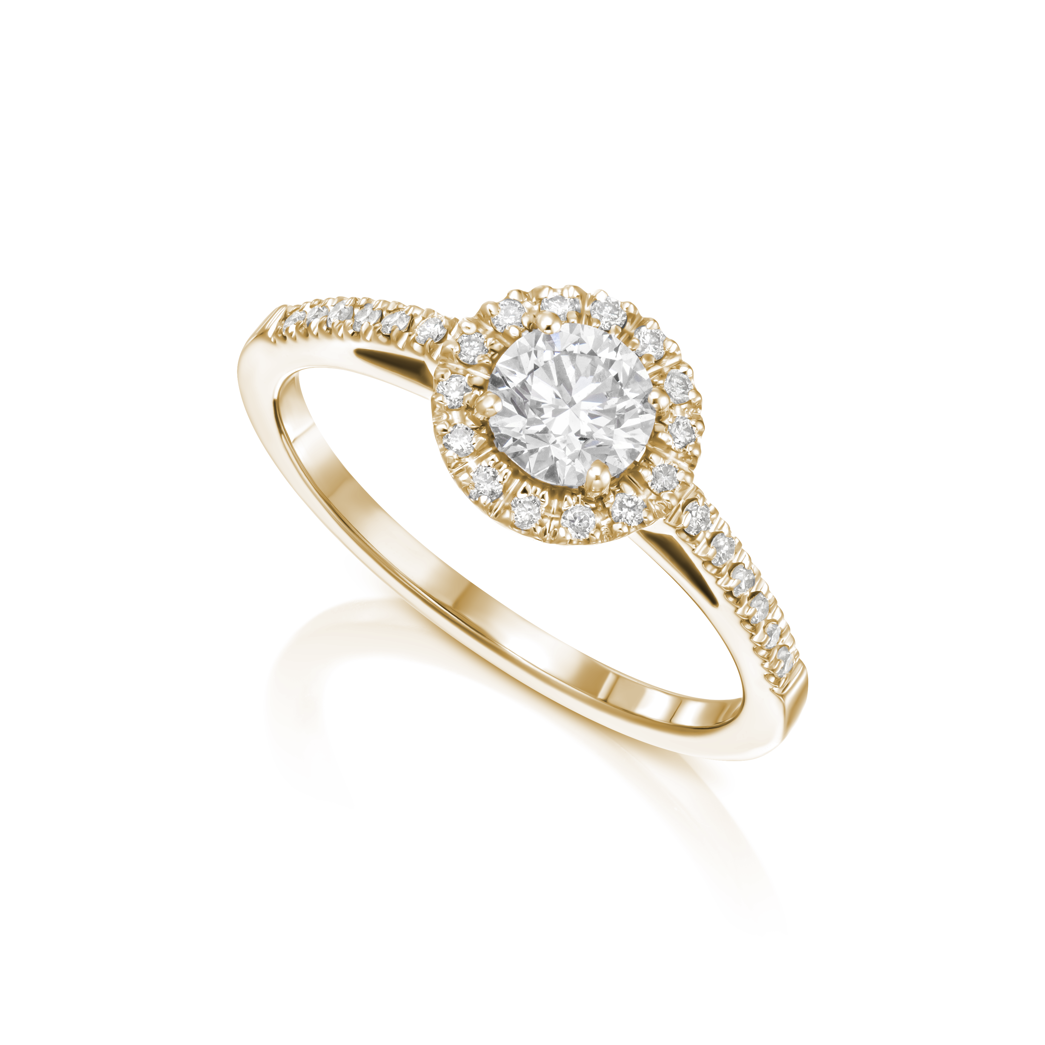 Halo brilliant cut engegment ring