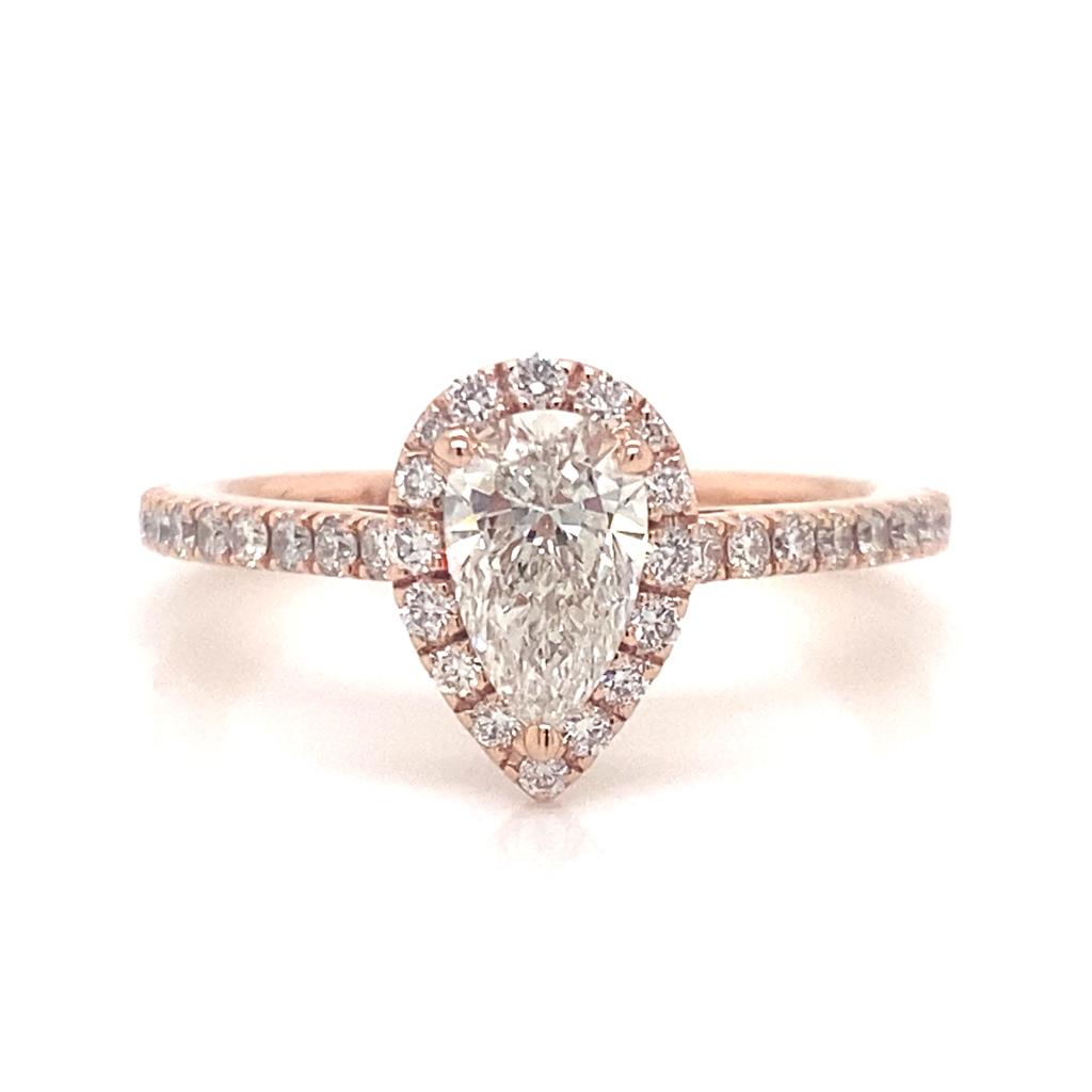 Halo pear shape ring