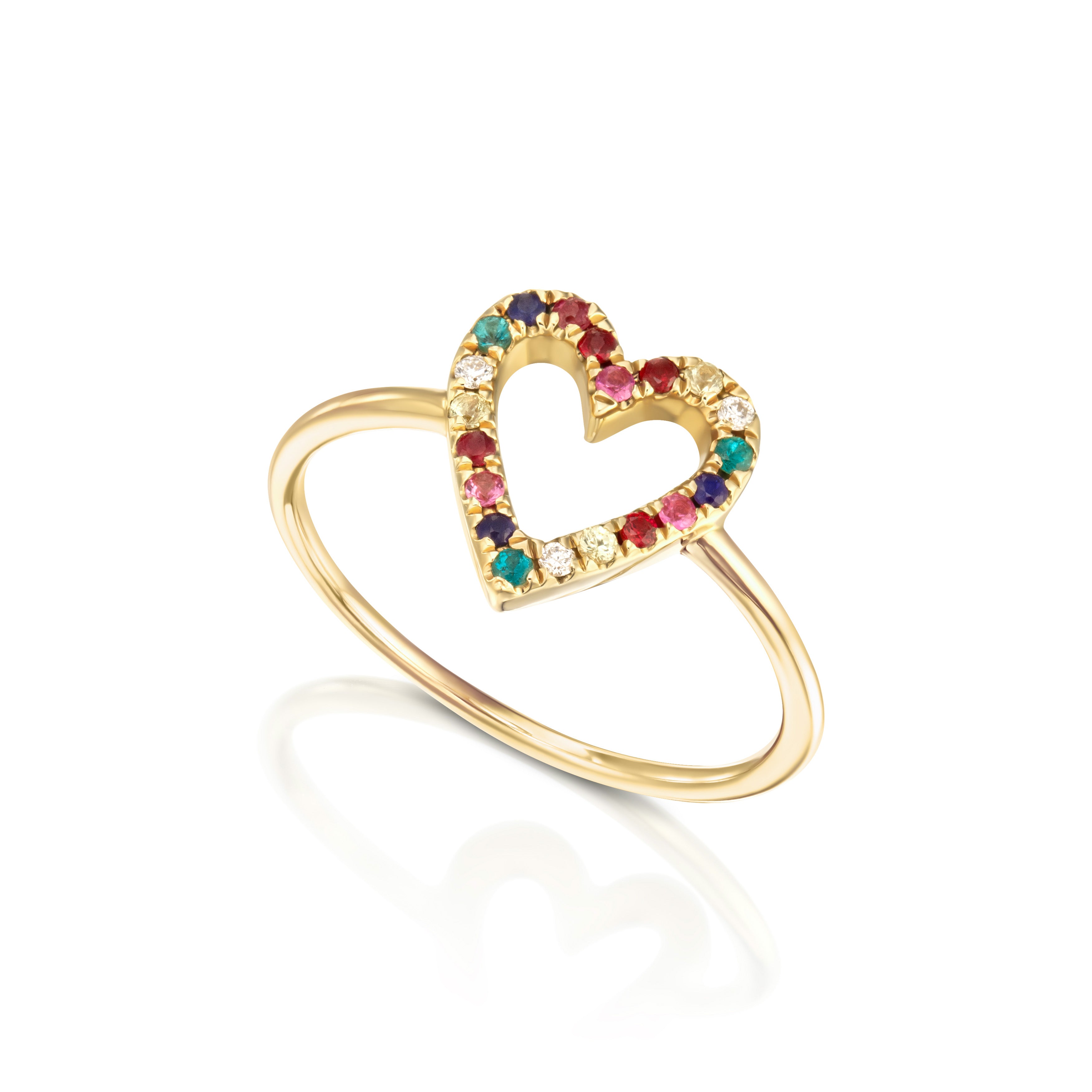 Rainbow heart ring