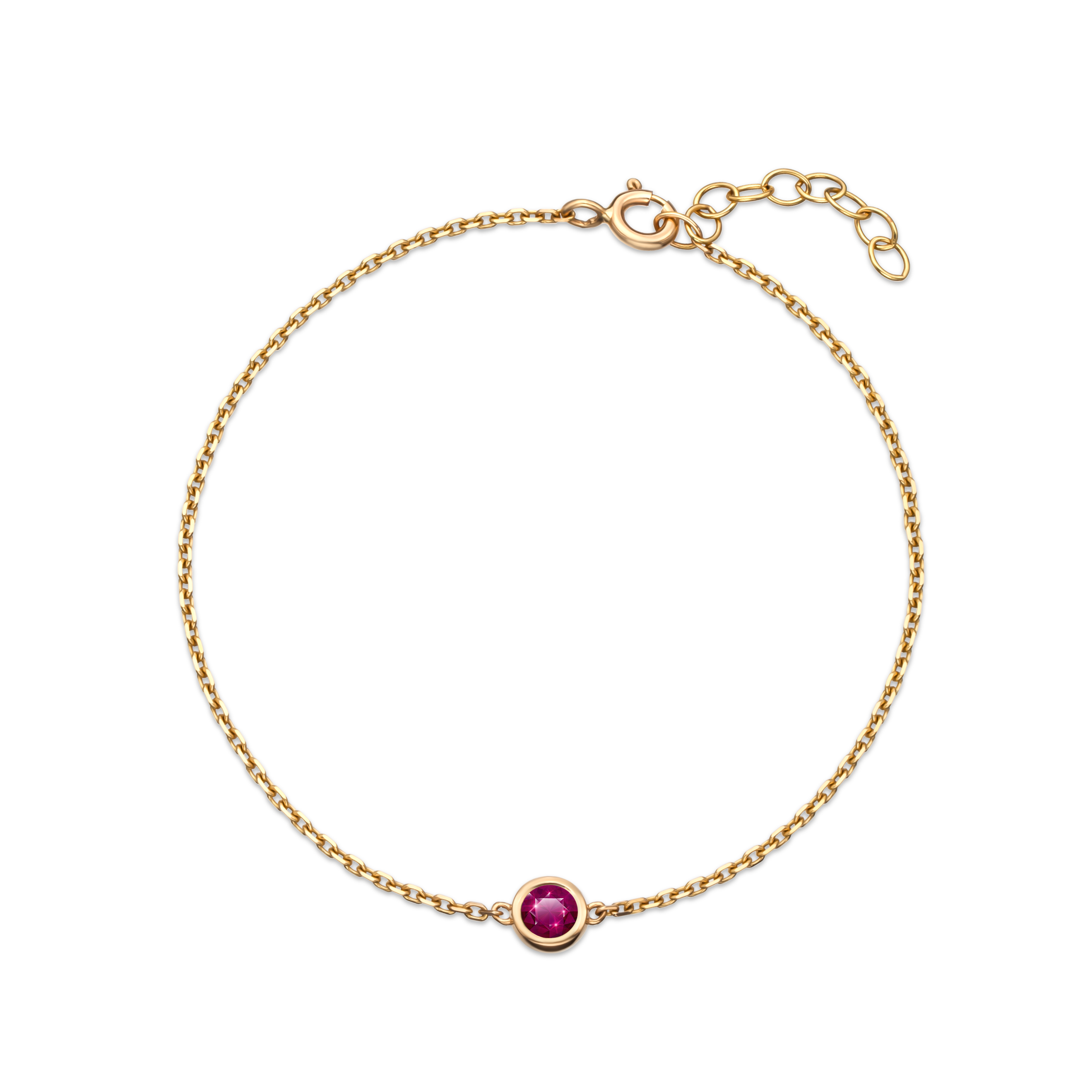 Ruby birthstone bracelet